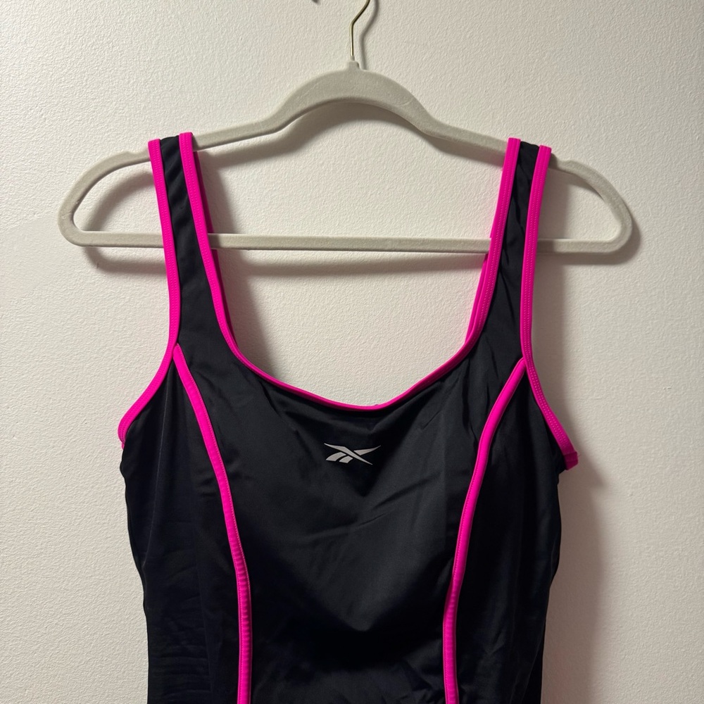 Reebok Women's Black and Pink Swimsuit